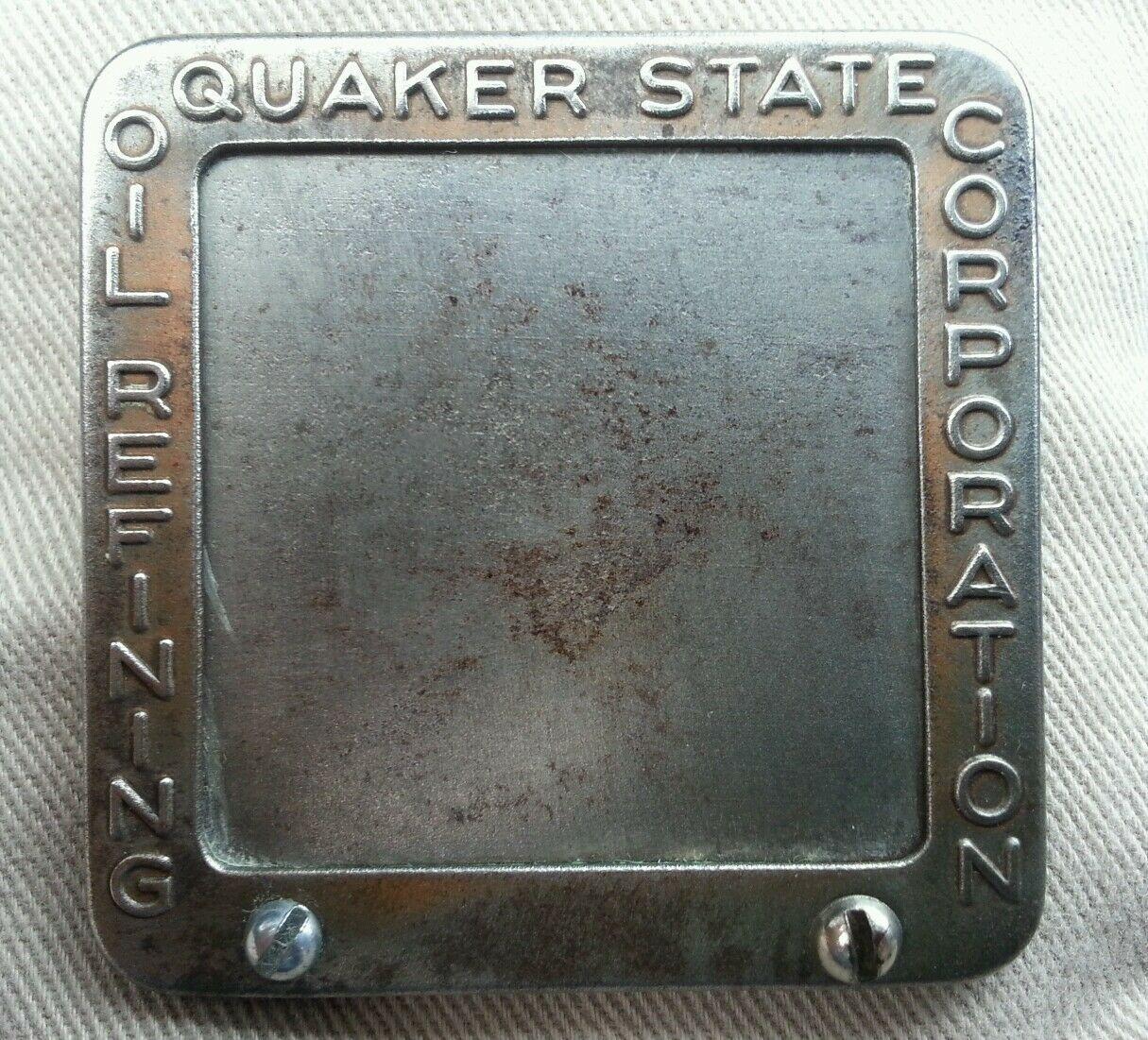 VINTAGE OLD EMPLOYEE PHOTO BADGE QUAKER STATE OIL REFINING RARE GAS AUTOMOTIVE [ ]