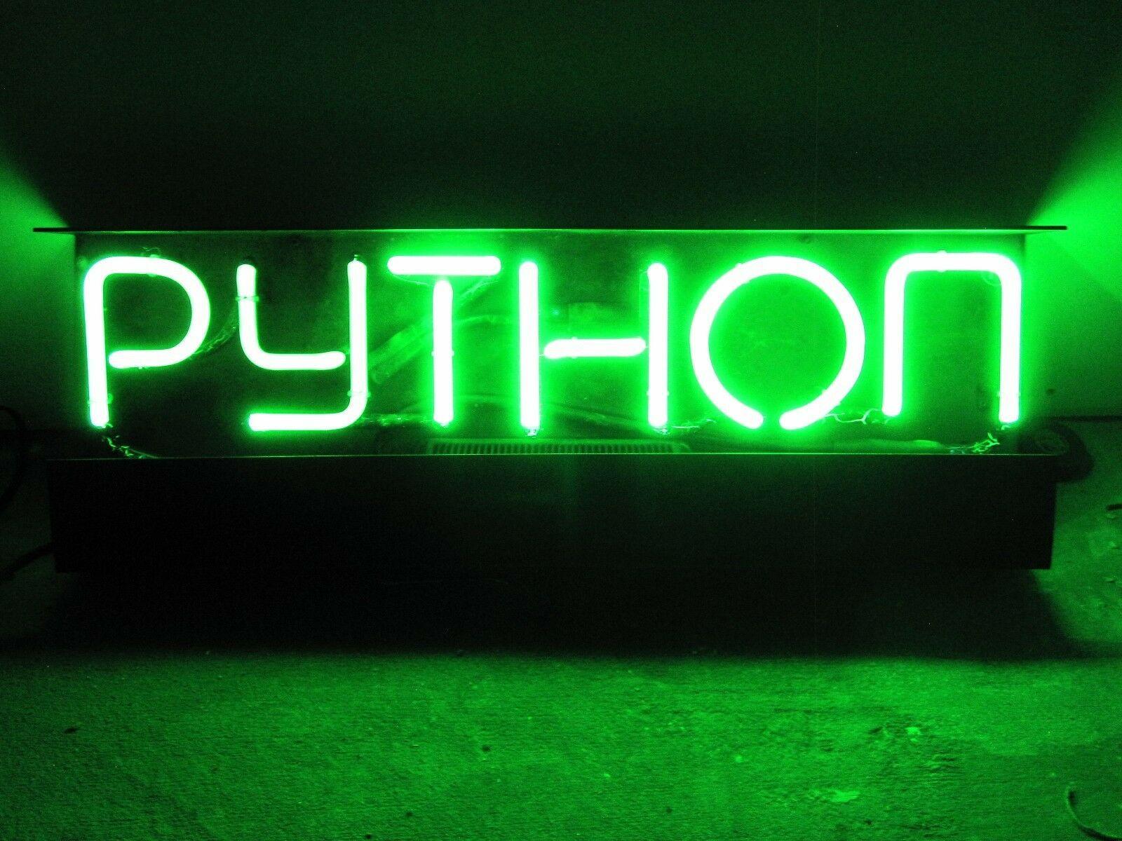 VINTAGE PYTHON GREEN NEON SIGN INTERIOR DECORATE STYLE OF ED RUSCHA ...