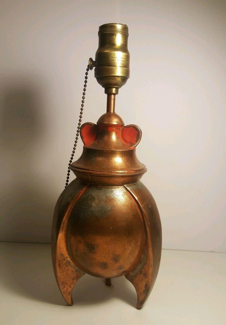 ANTIQUE VINTAGE ROCKET SHIP PRE ATOMIC AGE LAMP INTERIOR DECORATE DECOR DESIGN [ ]