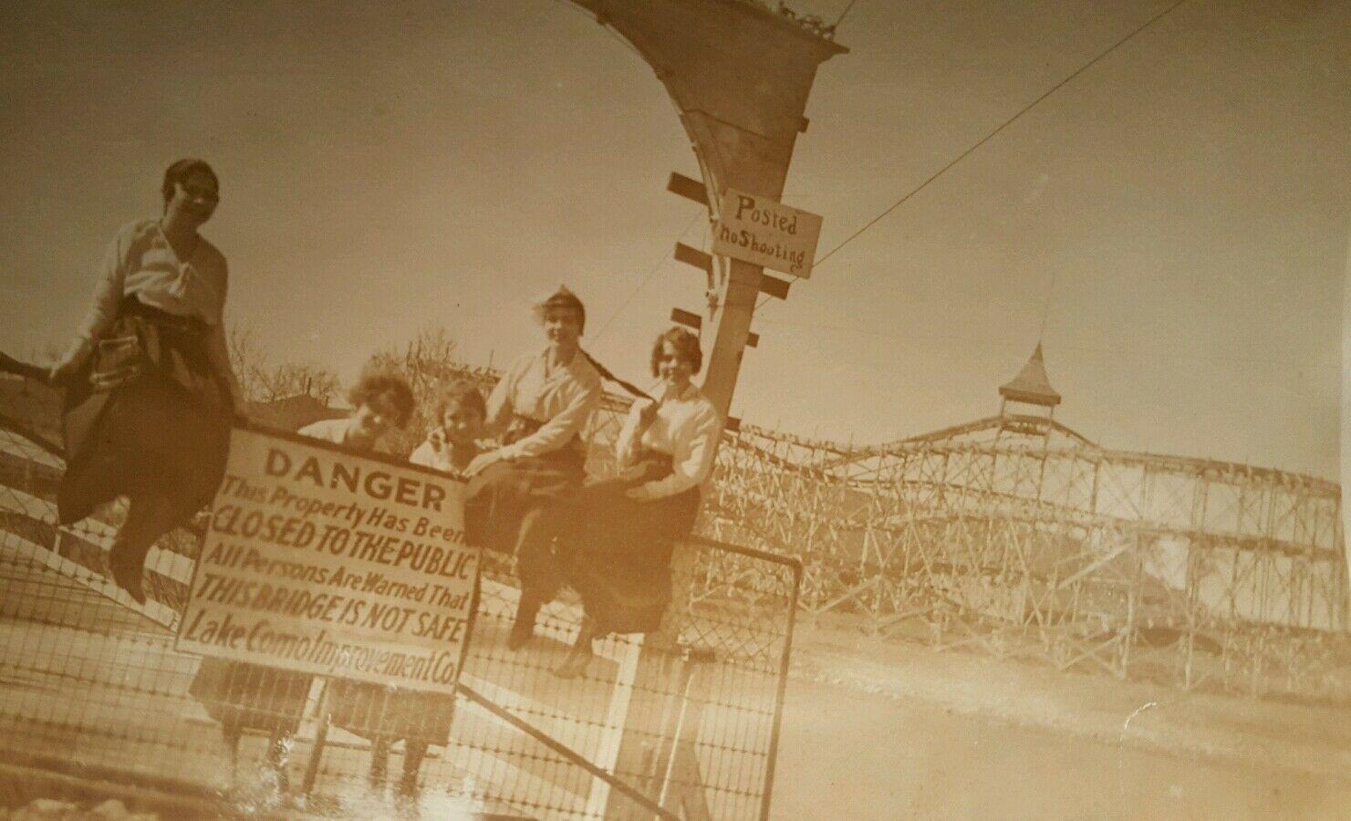 Antique vintage early coney island cincinnati oh rollercoaster