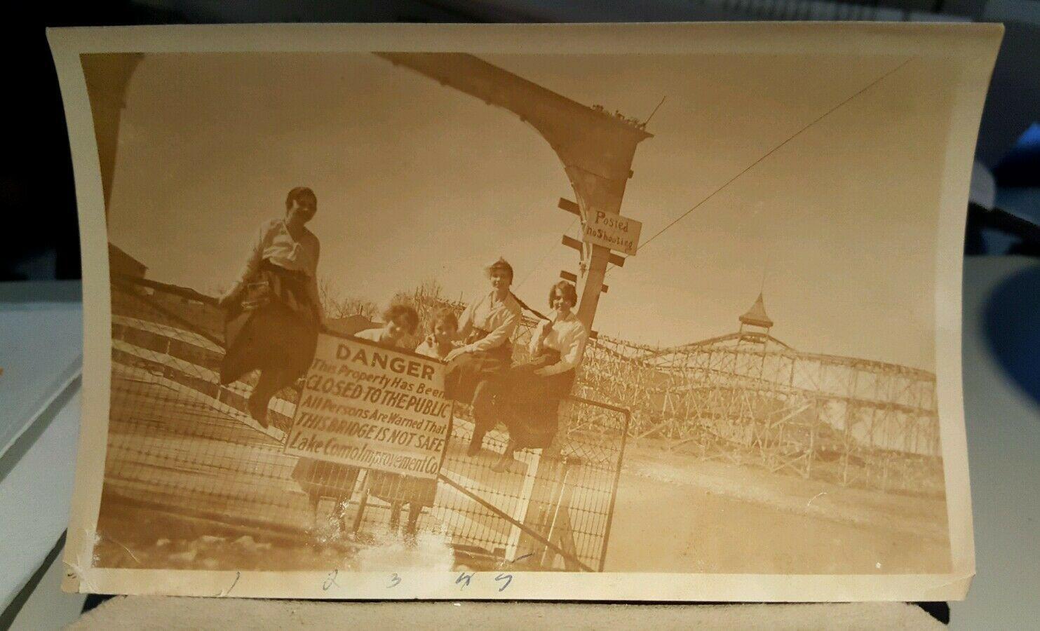 Antique vintage early coney island cincinnati oh rollercoaster