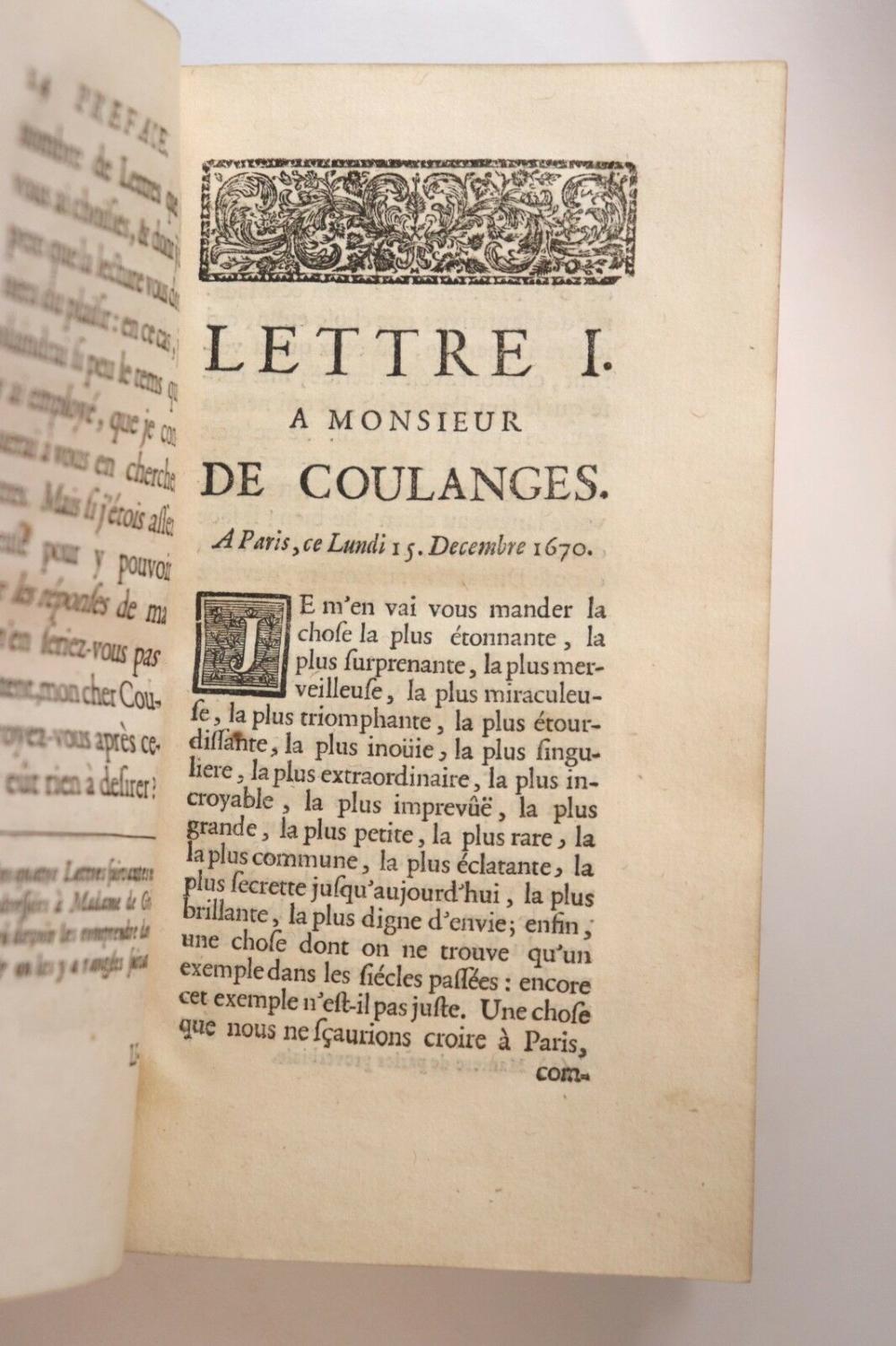 Lettres De Marie Rabutin Chantal Marquise De Sevigne A Madame La Comtesse De Grignan Sa Fille Tome Premier Et Deuxieme Complet De Marquise De Sevigne Marie De Rabutin Chantal Tres Bon Couverture Rigide 1726