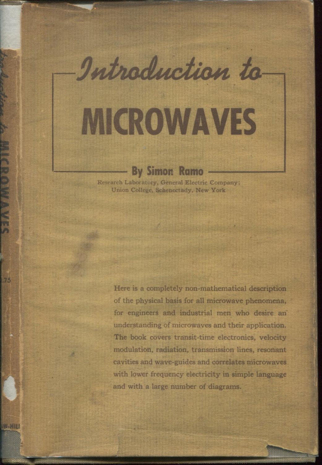 Introduction to Microwaves Ramo, Simon [Very Good] [Hardcover]