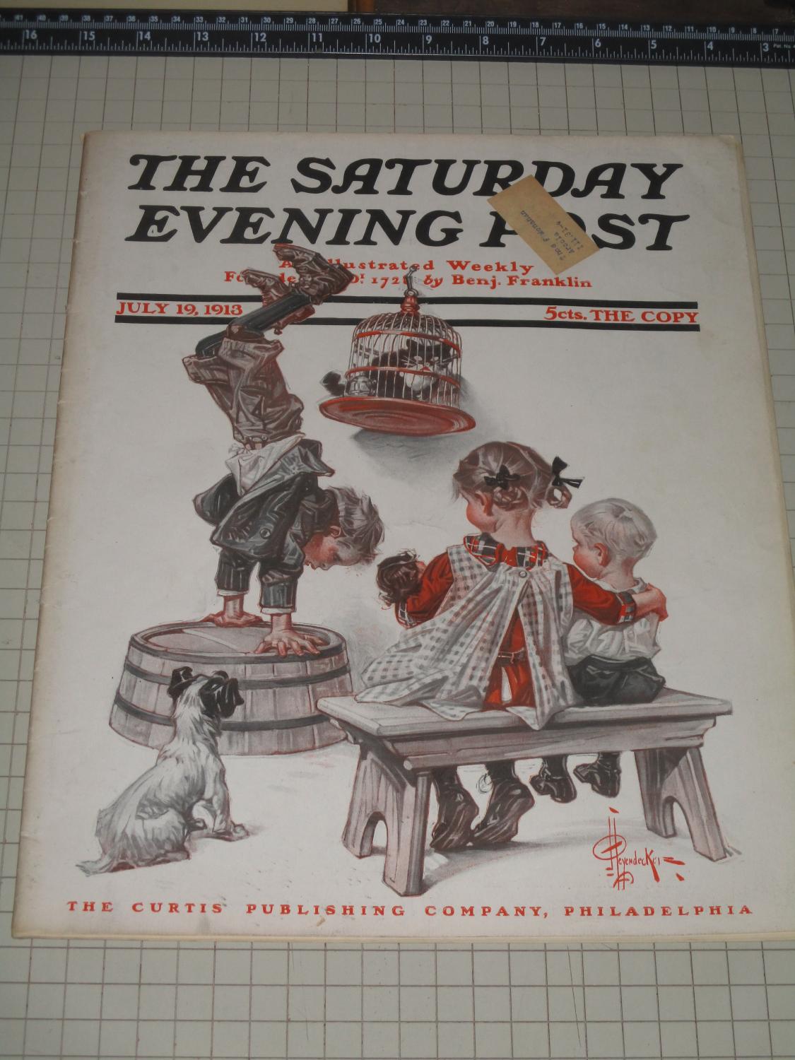 1913 The Saturday Evening Post Magazine: J.C.Leyendecker Cvr - Tuxedo ...