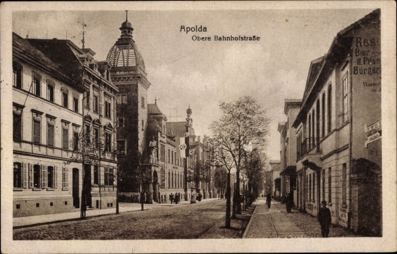 Ansichtskarte / Postkarte Apolda in Thüringen, Obere Bahnhofstraße, Post:  (1924) Manuskript&nbsp;/&nbsp;Papierantiquität | akpool GmbH