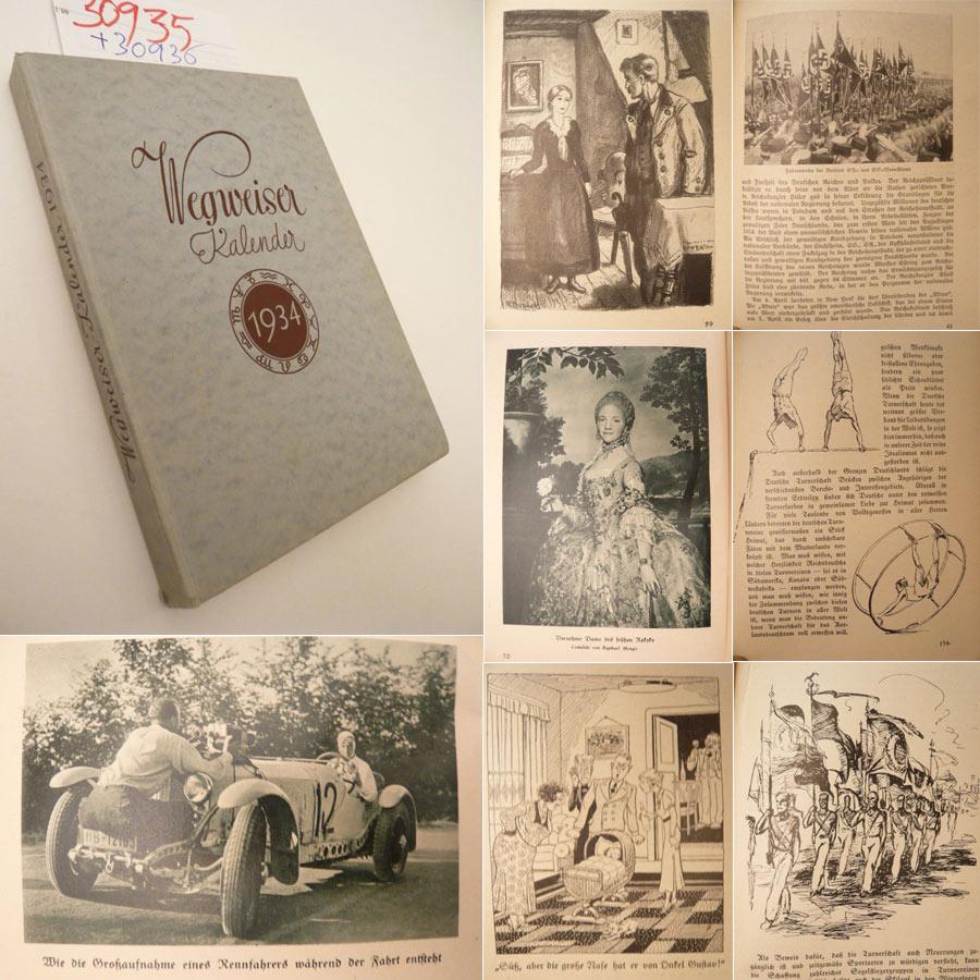 Wegweiser Kalender 1934, mit Scherenschnitten von Elsa-Raina Michael 