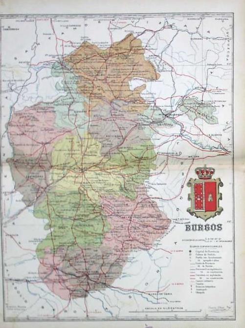 Mapa De La Provincia De Burgos Del Atlas De Las Provincias Antonio
