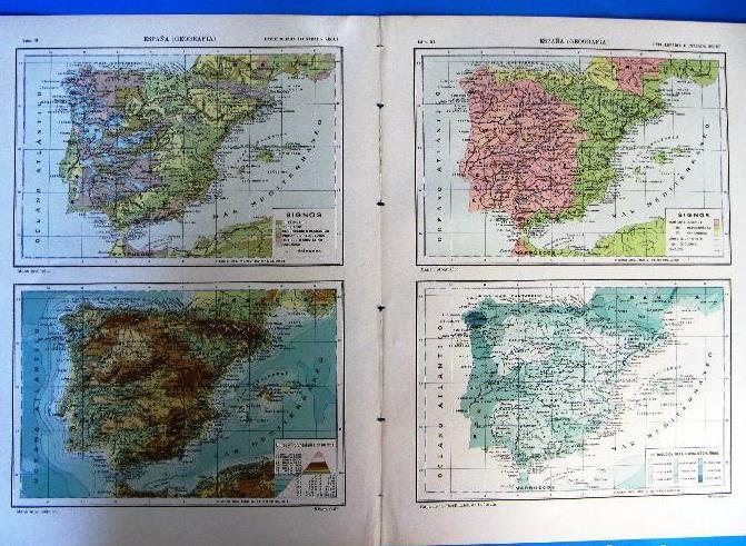 MAPA DE ESPAÑA.12 LÁMINAS ENCICLOPEDIA ILUSTRADA SEGUÍ, 1905/10'S ...