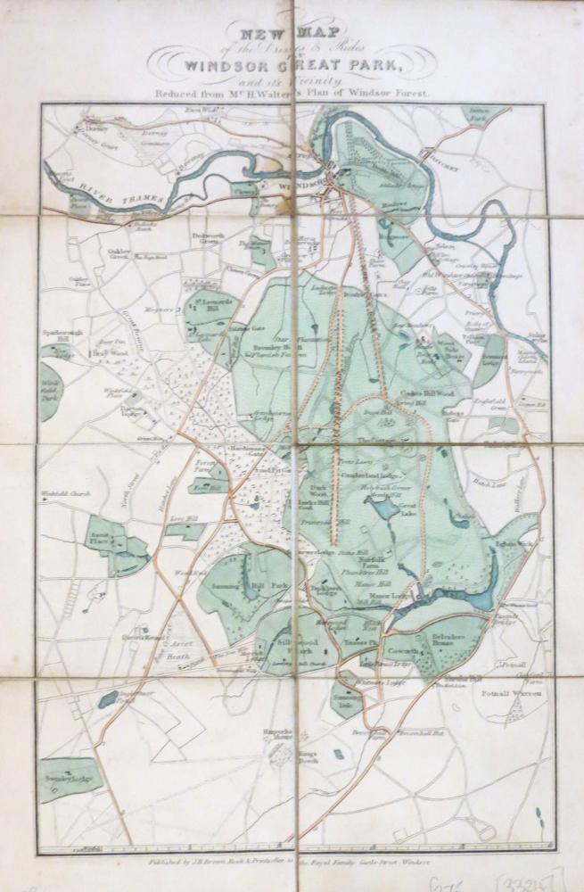 Windsor Great Park Map New Map Of The Drives & Rides In Windsor Great Park, And Its Vicinity.  Reduced From Mr. H. Walter's Plan Of Windsor Forest By Walter, H.: (1830)  Map | Bow Windows Bookshop (