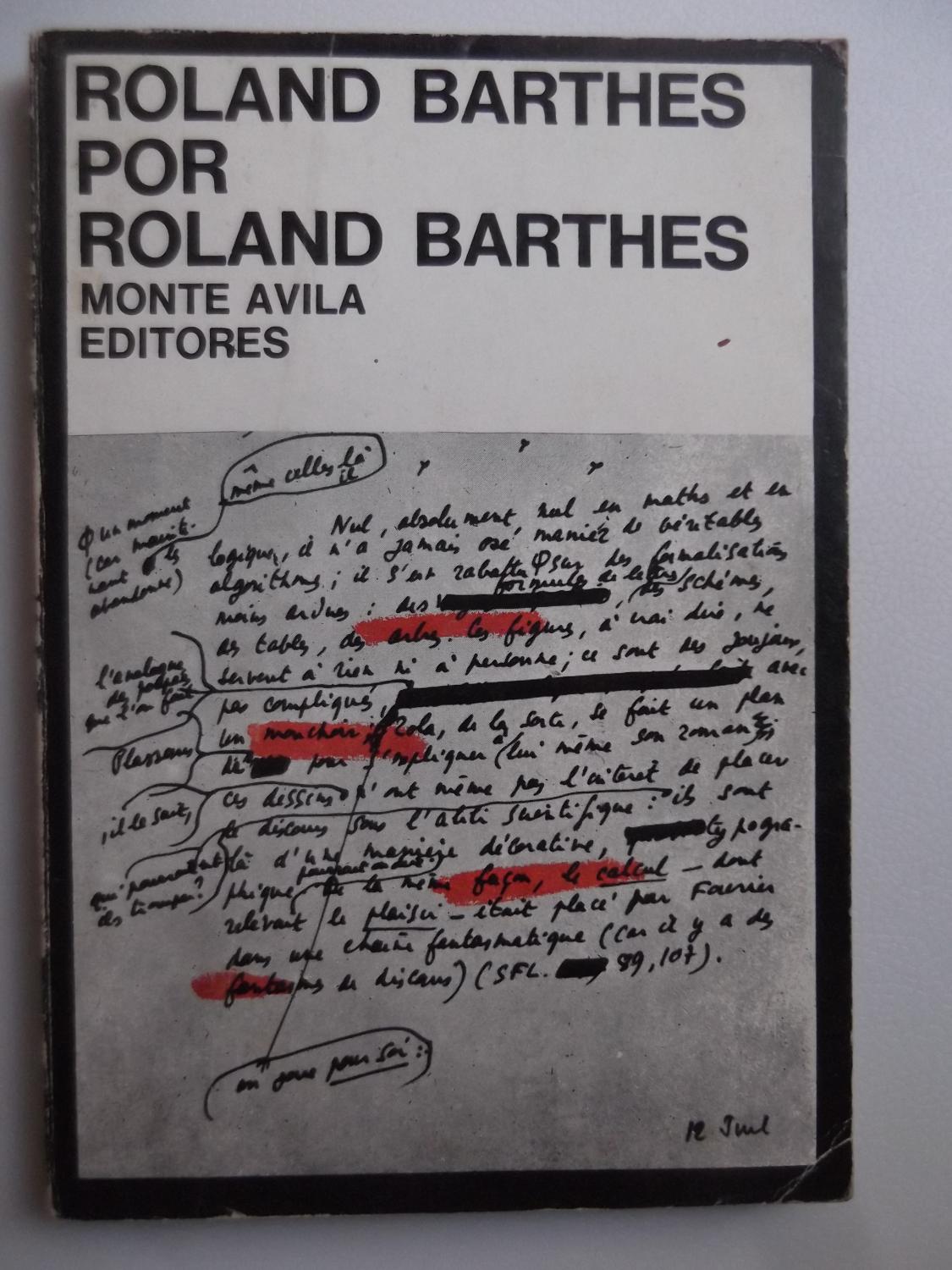 Roland Barthes Por Roland Barthes de Roland Barthes: Very Good Soft ...