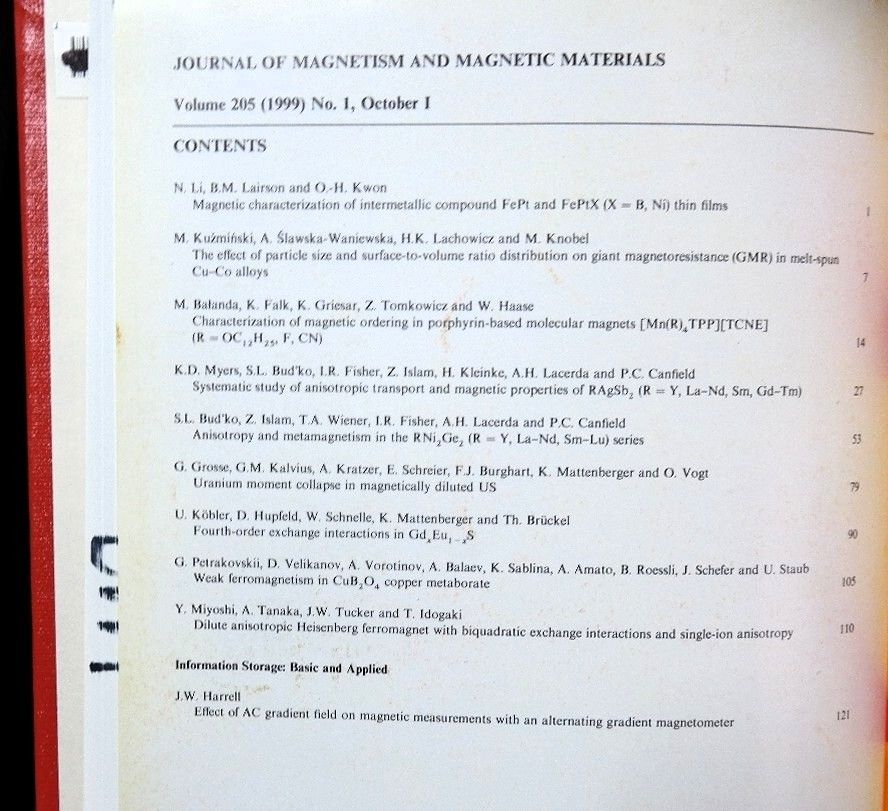 Journal of and Materials. Volumes 205206, 1999 by A