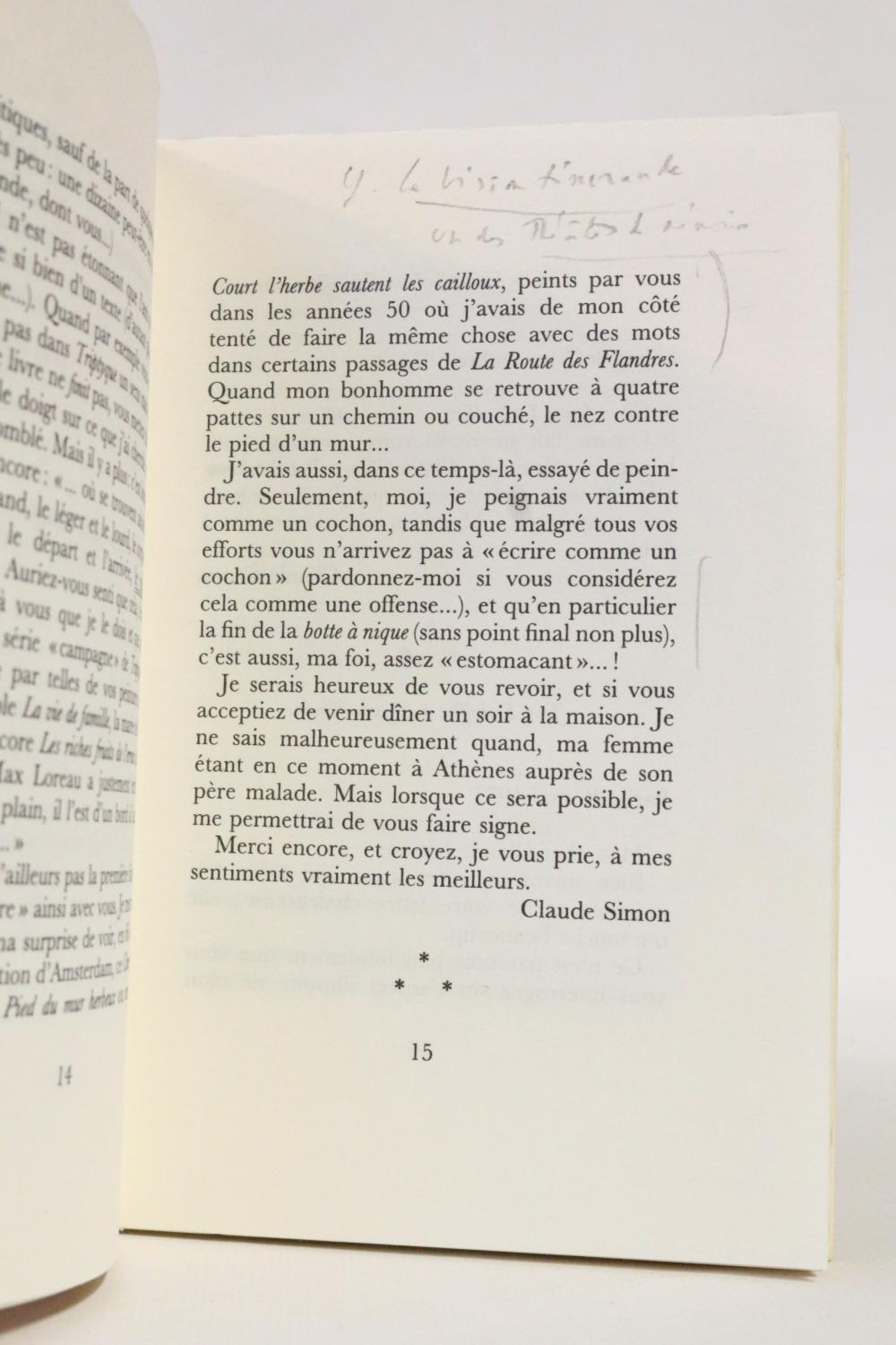 Correspondance 1970-1984 by DUBUFFET Jean & SIMON Claude: couverture ...