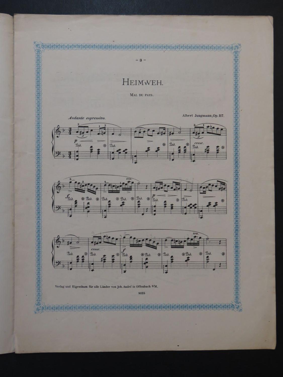 JUNGMANN Albert Heimweh Piano ca1860 by JUNGMANN Albert Heimweh Piano