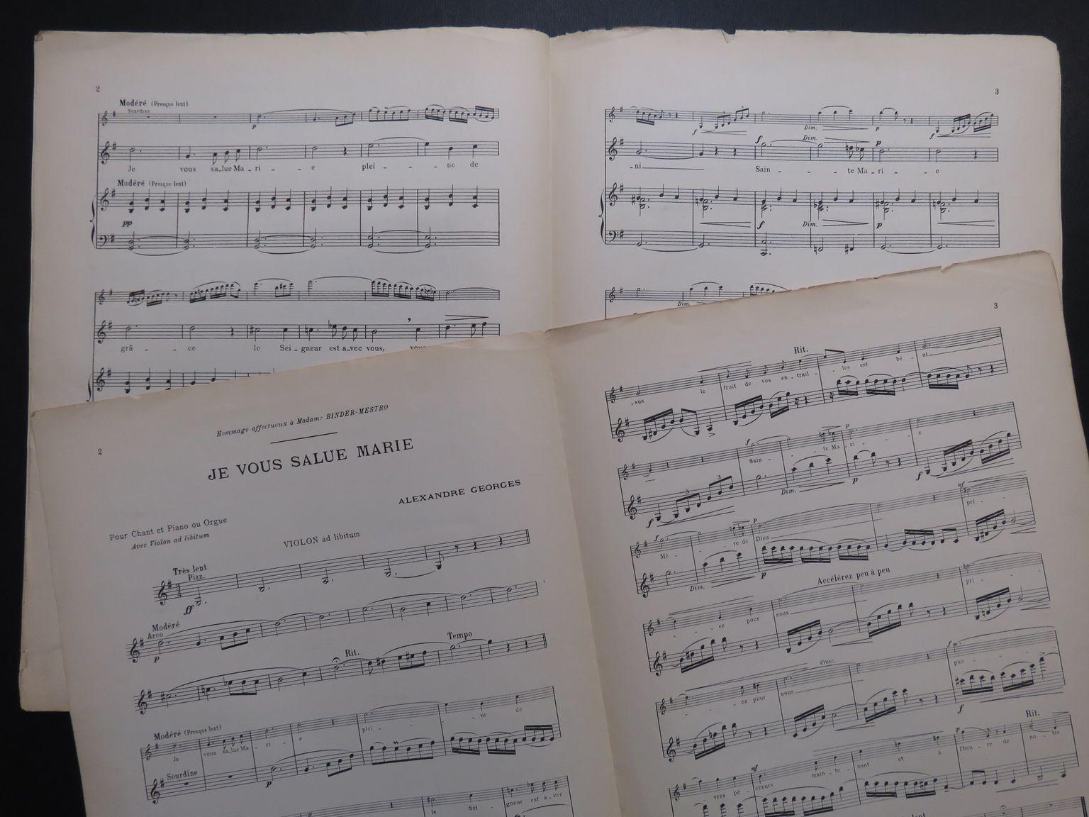 Alexandre Je vous Salue Marie Chant Orgue ou Piano Violon