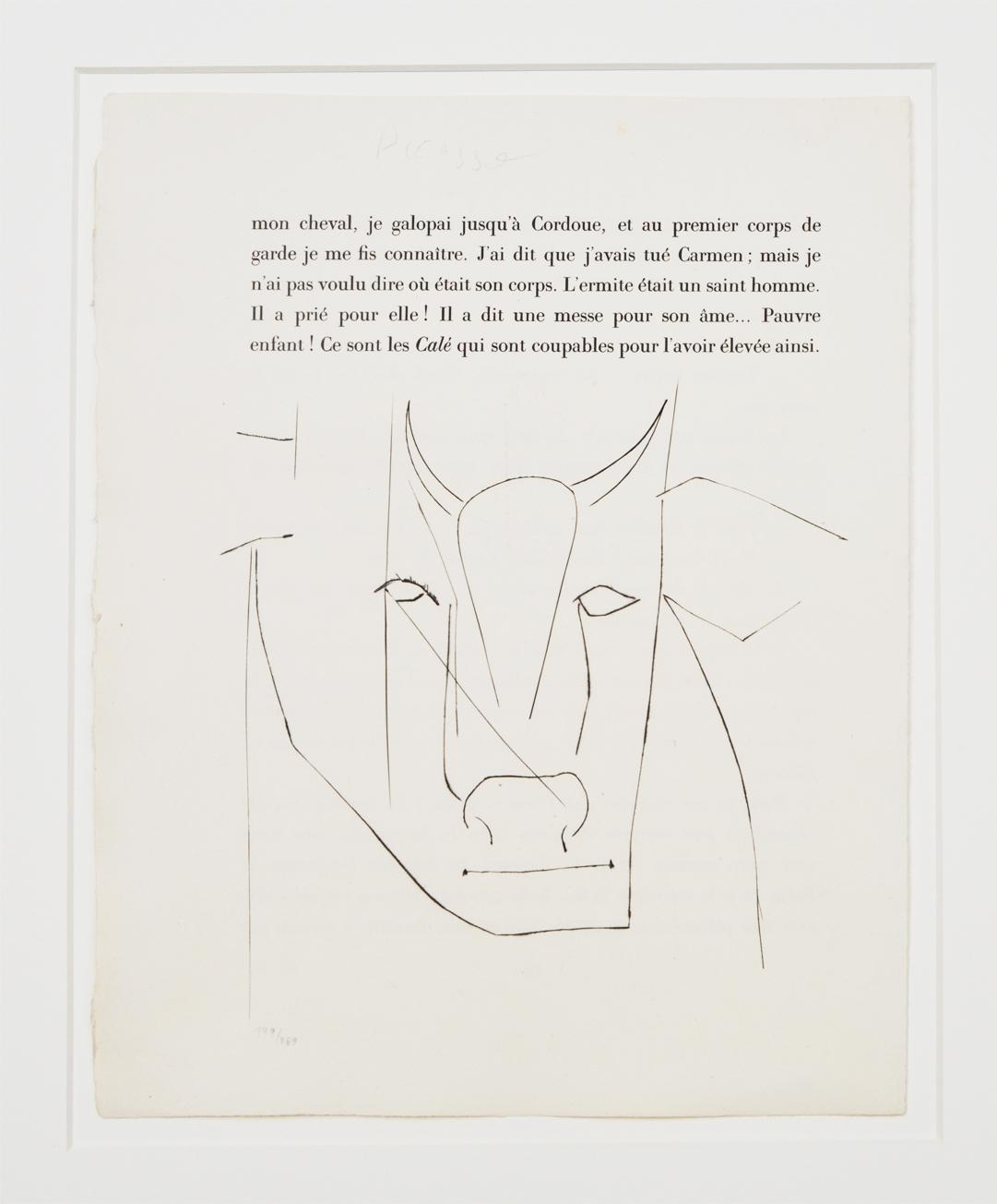 pablo picasso stierkopf kaltnadelradierung 1949 320 expl von picasso pablo 1949 signed by author s kunst nbsp nbsp grafik nbsp nbsp poster worpswede fineart
