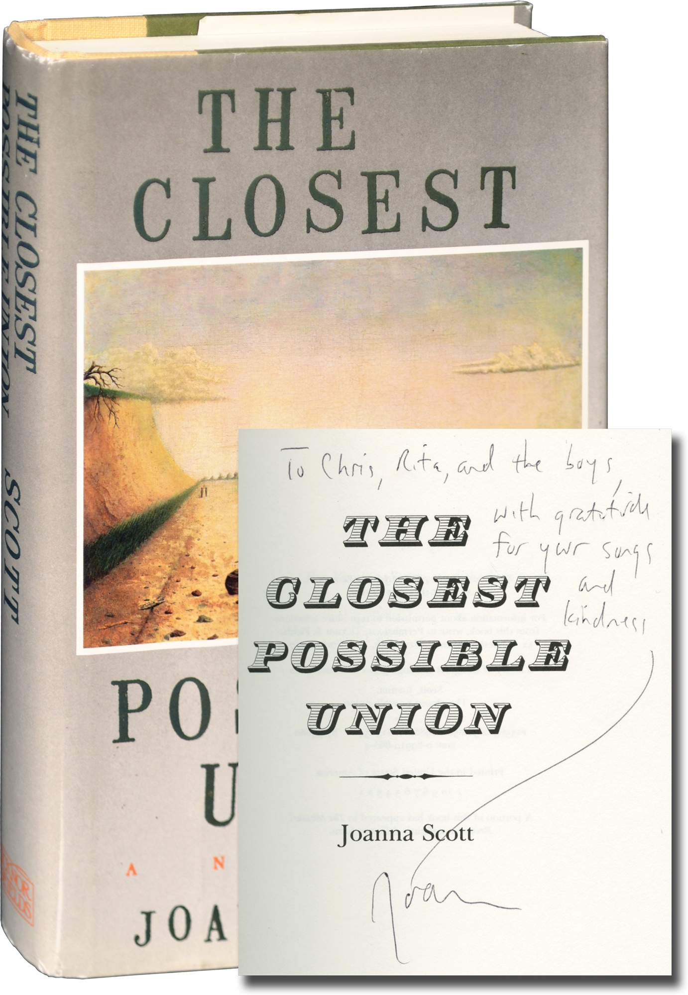 The Closest Possible Union (First Edition, inscribed to fellow author Chris Offutt) - Joanna Scott