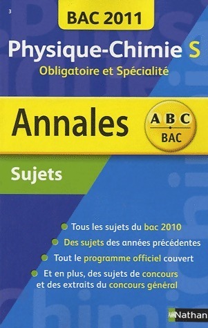 Physique-Chimie Terminale S Sujets non corrigés 2011 - Michel Faye - Michel Faye