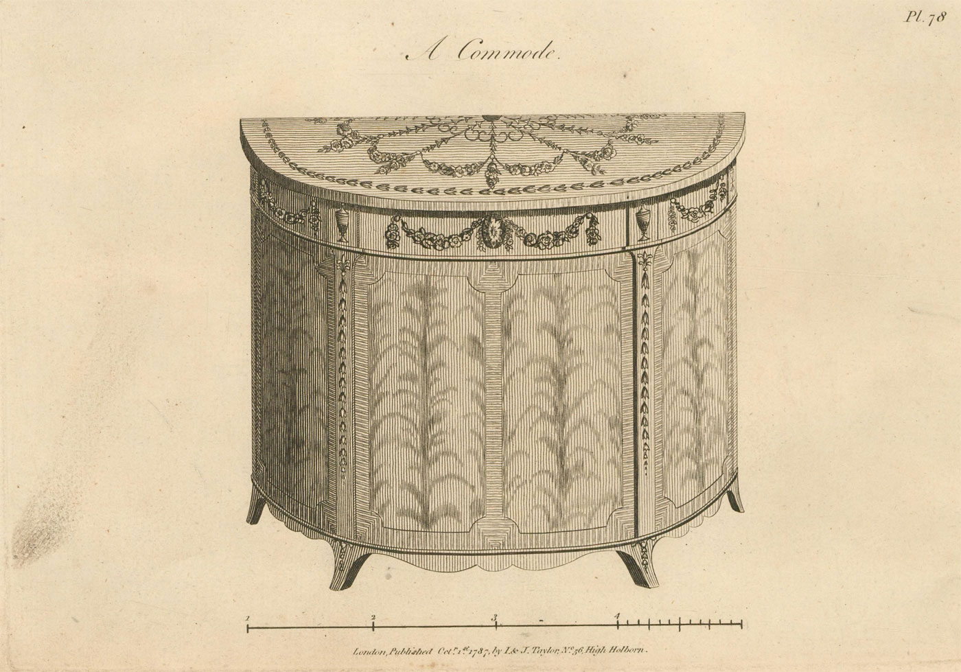 George Hepplewhite (1727-1786) - Four 18th Century Engravings, Furniture Designs George Hepplewhite (1727-1786) [ ]