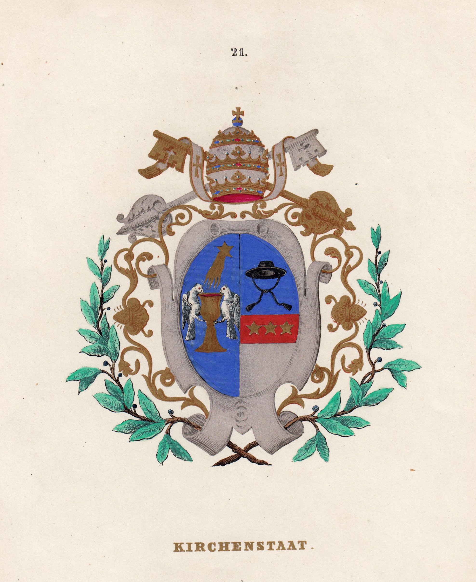 Wappen Stemma Kirchenstaat Von Rom Roma Lazio Vatikan Kunst Nbsp Nbsp Grafik Nbsp Nbsp Poster Antiquariat Clemens Paulusch Gmbh