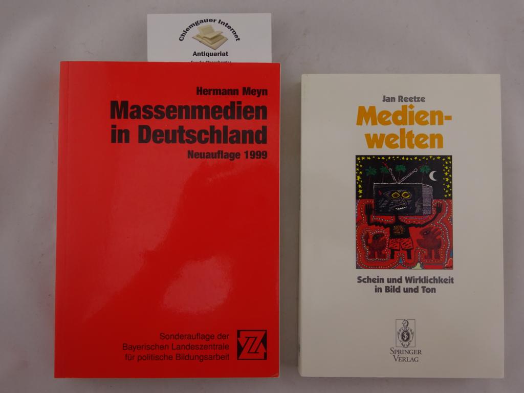 Massenmedien in Deutschland. Unter Mitarbeit von Hanni Chill . BEILIEGT: Jan Reetze : medienwelten. Schein und Wirklichkeit in Bild und Ton. Mit 13 Abbildungen. Berlin, Springer, 1993. 263 Seiten. Frisches Exemplar. - Meyn, Hermann