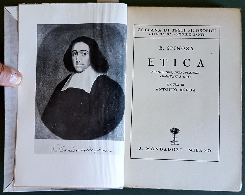 ETICA - Traduzione, introduzione, commenti e note a cura di ANTONIO RENDA  de B. SPINOZA: (1939)