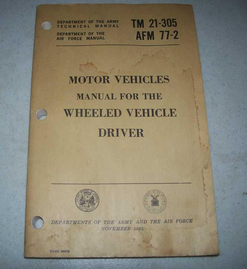 Motor Vehicles Manual for the Wheeled Vehicle Driver (Department of the ...