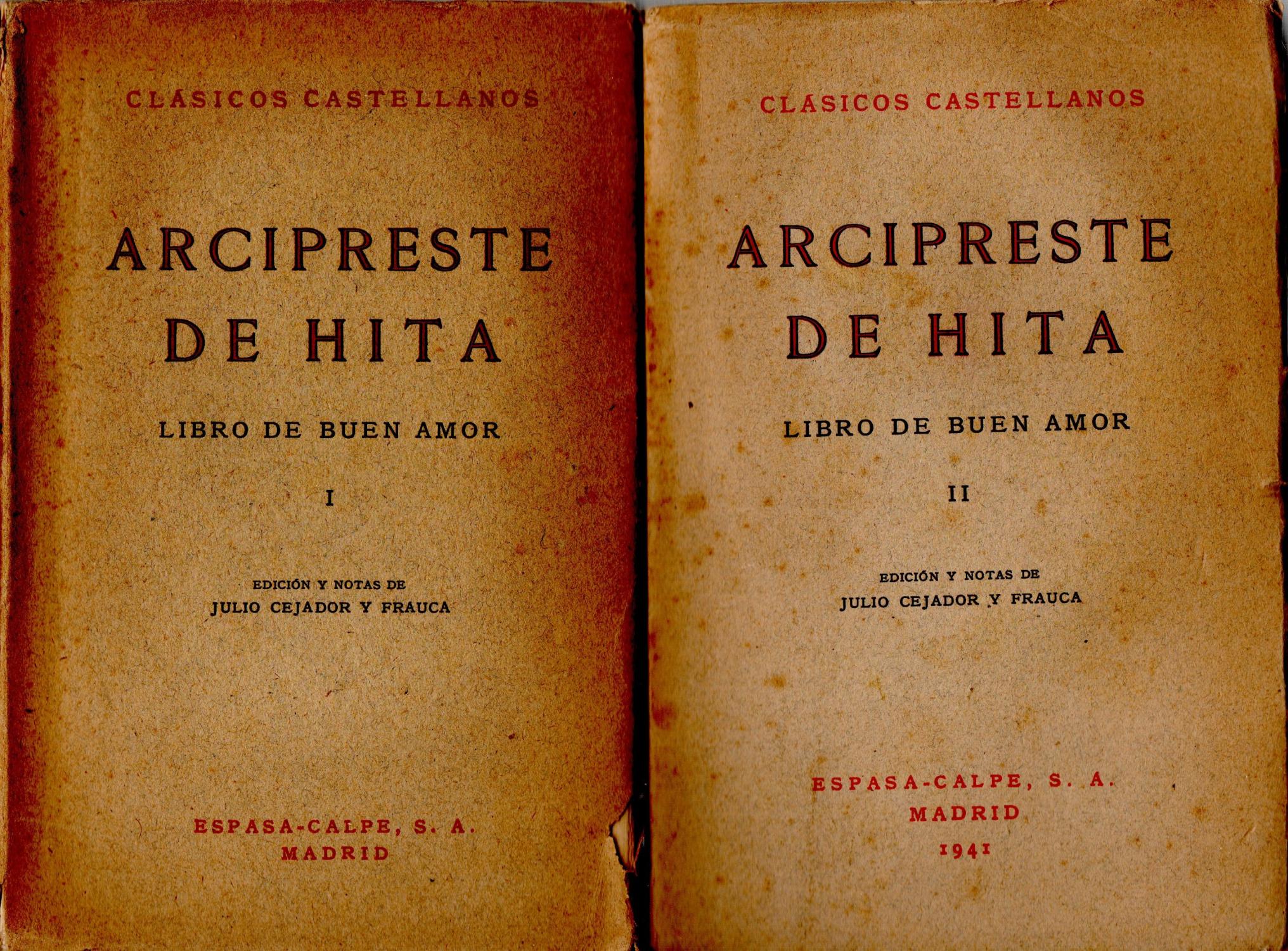 Juan RUIZ ,arcipreste de hita,libro de buen amor.-2 volumes- by Edicion ...