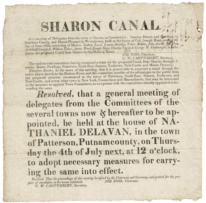 Sharon Canal. At a meeting of delegates from the town of Sharon, in