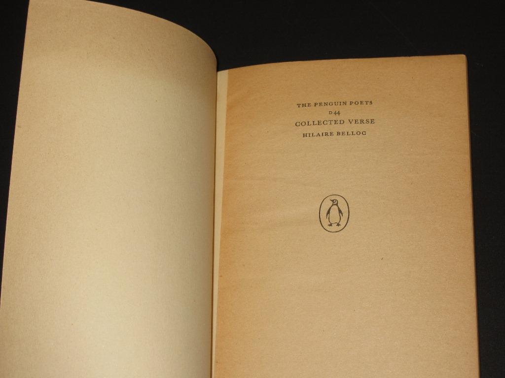Collected Verse: [The Penguin Poets Book No. D44] by Hilaire Belloc ...