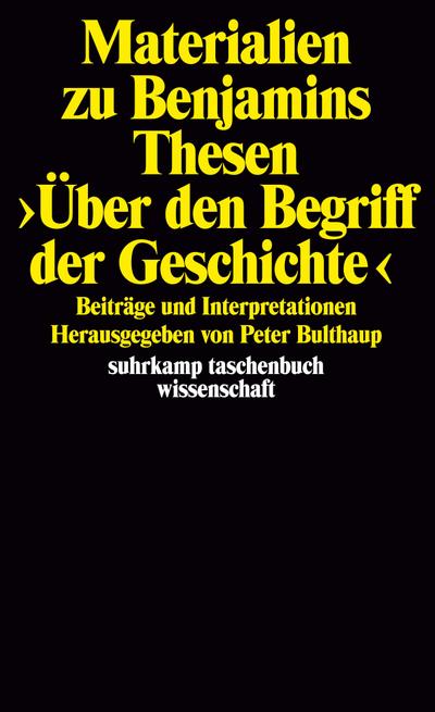 Materialien zu Benjamins Thesen >Über den Begriff der Geschichte<: Beiträge und Interpretationen - Peter Bulthaup