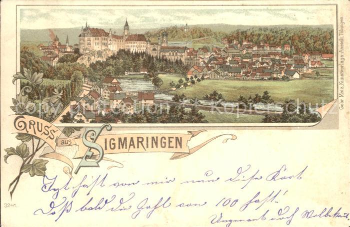 Postkarte Carte Postale Sigmaringen Litho: Manuscript / Paper ...