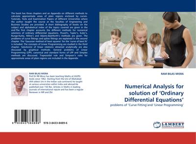 Numerical Analysis for solution of 'Ordinary Differential Equations'' : problems of 'Curve Fitting''and 'Linear Programming'' - Ram Bilas Misra