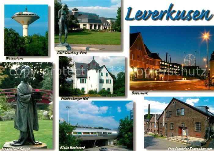 Postkarte Carte Postale Leverkusen Bayerkreuz Wasserturm Japinscher