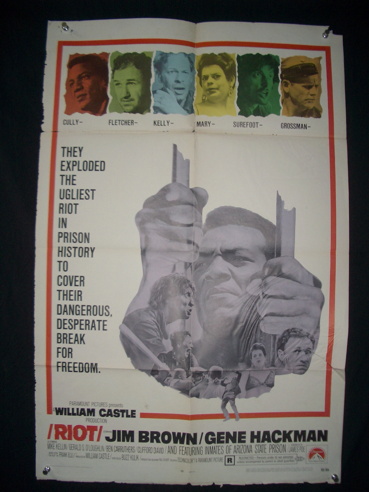 RIOT-1 SHEET MOVIE POSTER-1969-JIM BROWN-GENE HACKMAN G: (1969) Comic ...