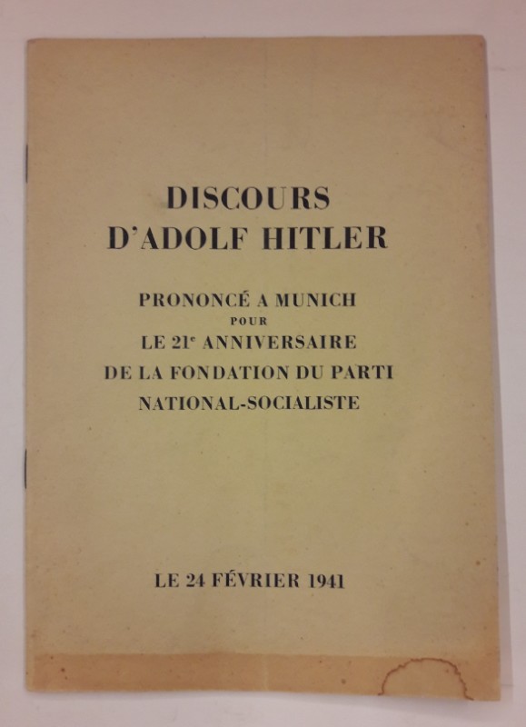 Discours D Adolf Hitler Prononce A Munich Pour Le 21 Anniversaire De La Fondation Du Parti National Socialiste 1941 Der Buchfreund Discours D Adolf Hitler Prononce A Munich Pour Le 21 Anniversaire De La Fondation Du Parti National Socialiste 1941 Der Buchfreund