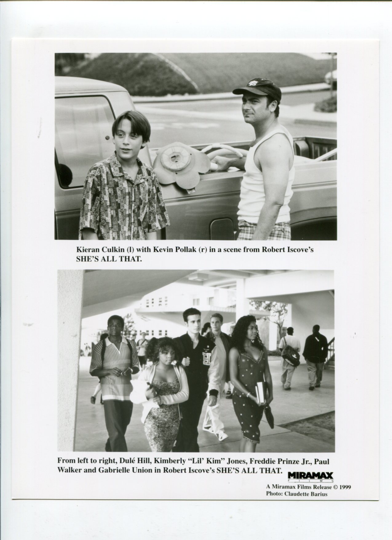 She's All That-Kieran Culkin, Kevin Pollak, and Lil Kim-8x10-B&W-Still