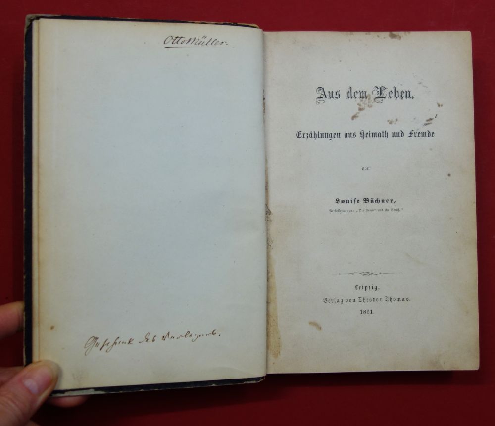 Aus dem Leben. Erzählungen aus Heimath und Fremde. - Büchner, Louise