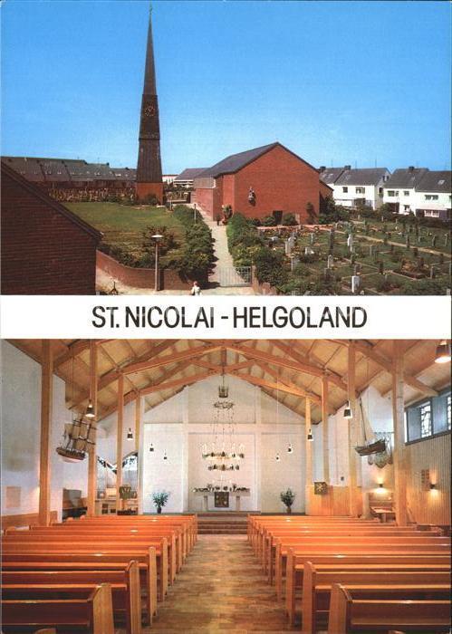 Postkarte Carte Postale Helgoland Sankt Nicolai evangelische Kirche