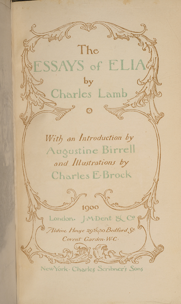 essays of elia first edition