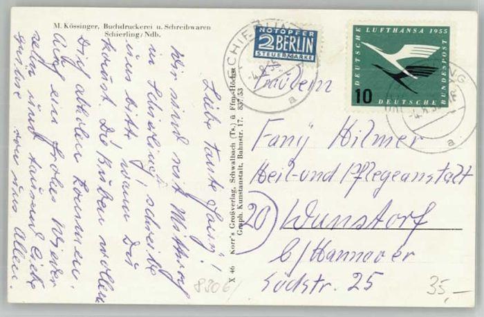 Postkarte Carte Postale Schierling x 1955: Manuscript / Paper ...