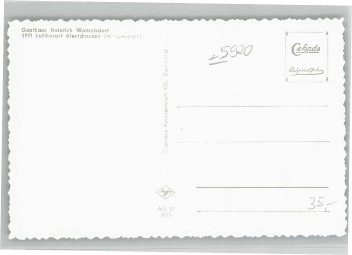 Postkarte Carte Postale Alertshausen Gasthaus Heinrich Womelsdorf