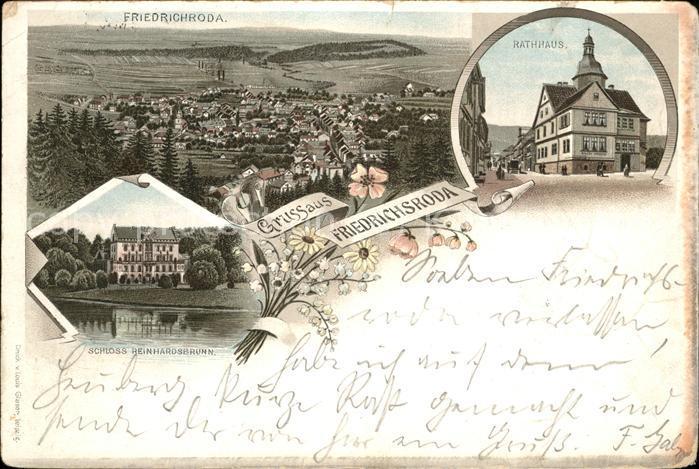 Postkarte Carte Postale 41476493 Friedrichroda Panorama Rathaus Schloss ...