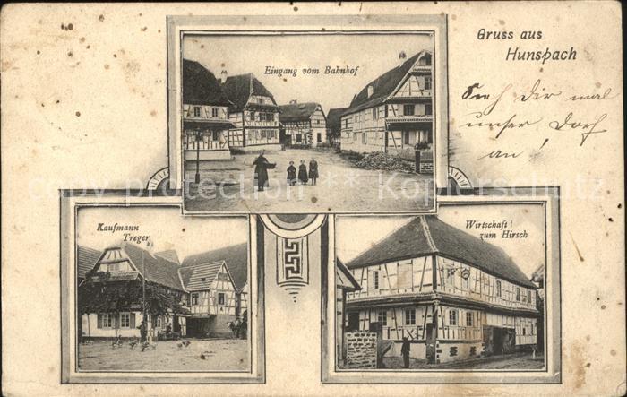 Postkarte Carte Postale 11946141 Hunspach Eingang Bahnhof Wirtschaft ...