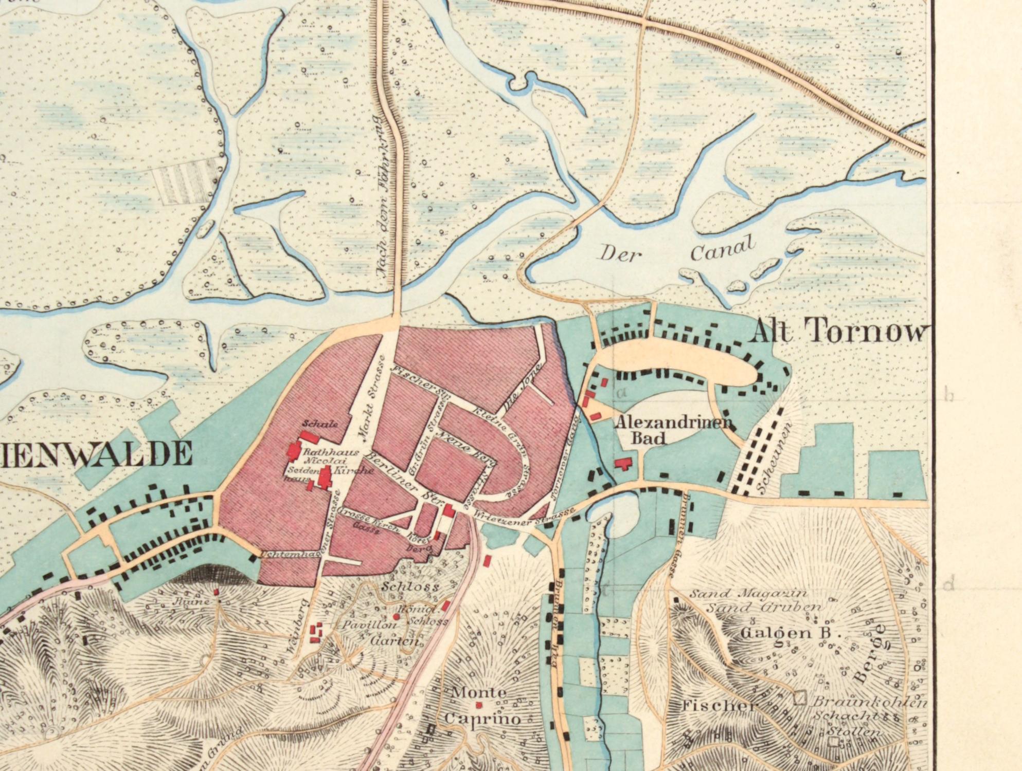 TOPOGRAPHISCHE KARTE DER GEGEND BEI FREIENWALDE.". von Bad Freienwalde