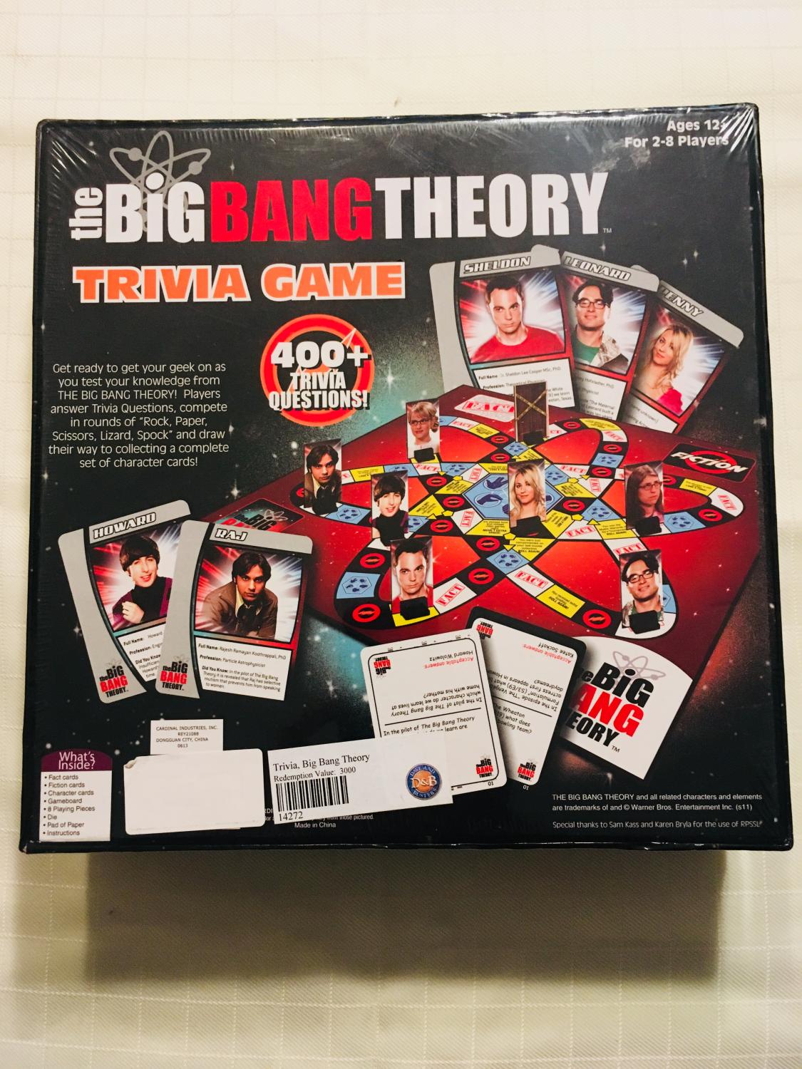 The Big Bang Theory Trivia Game Ages 12 Cardinal Industries for sale online 