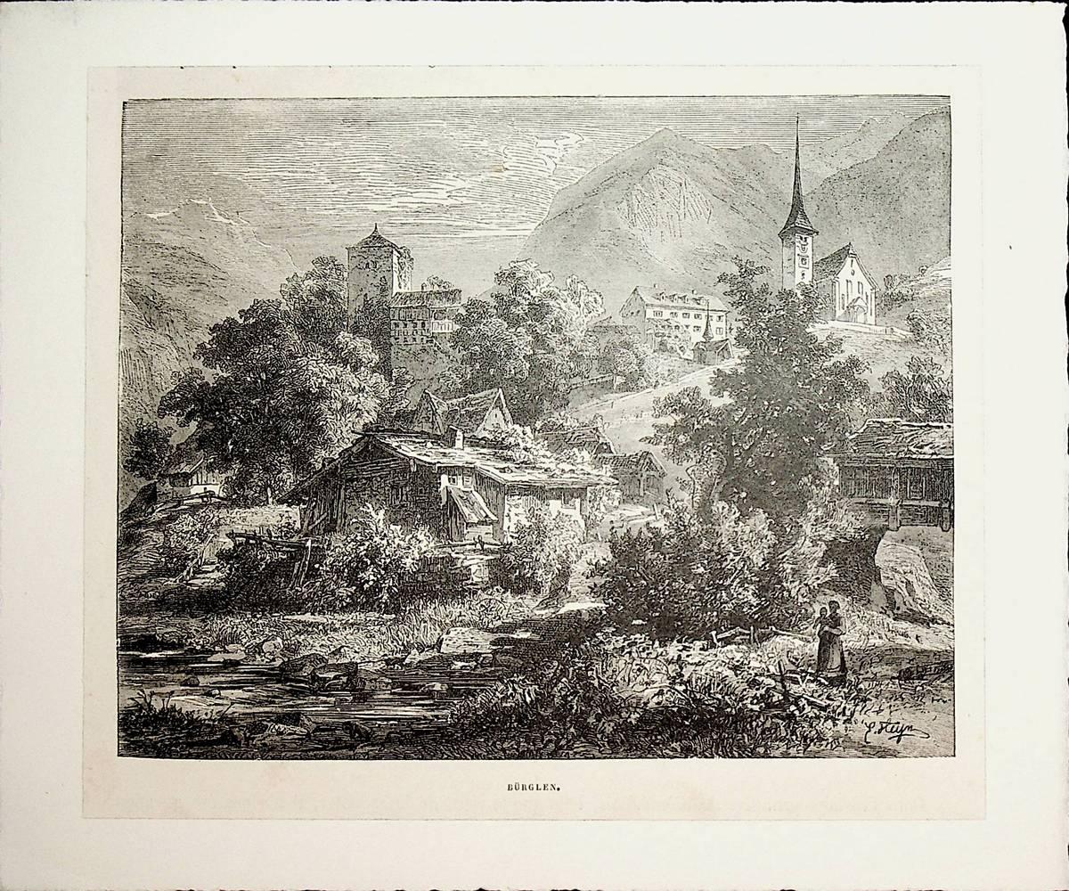 Bürglen / Kanton Uri: (1880) Art / Print / Poster | ANTIQUARIAT.WIEN