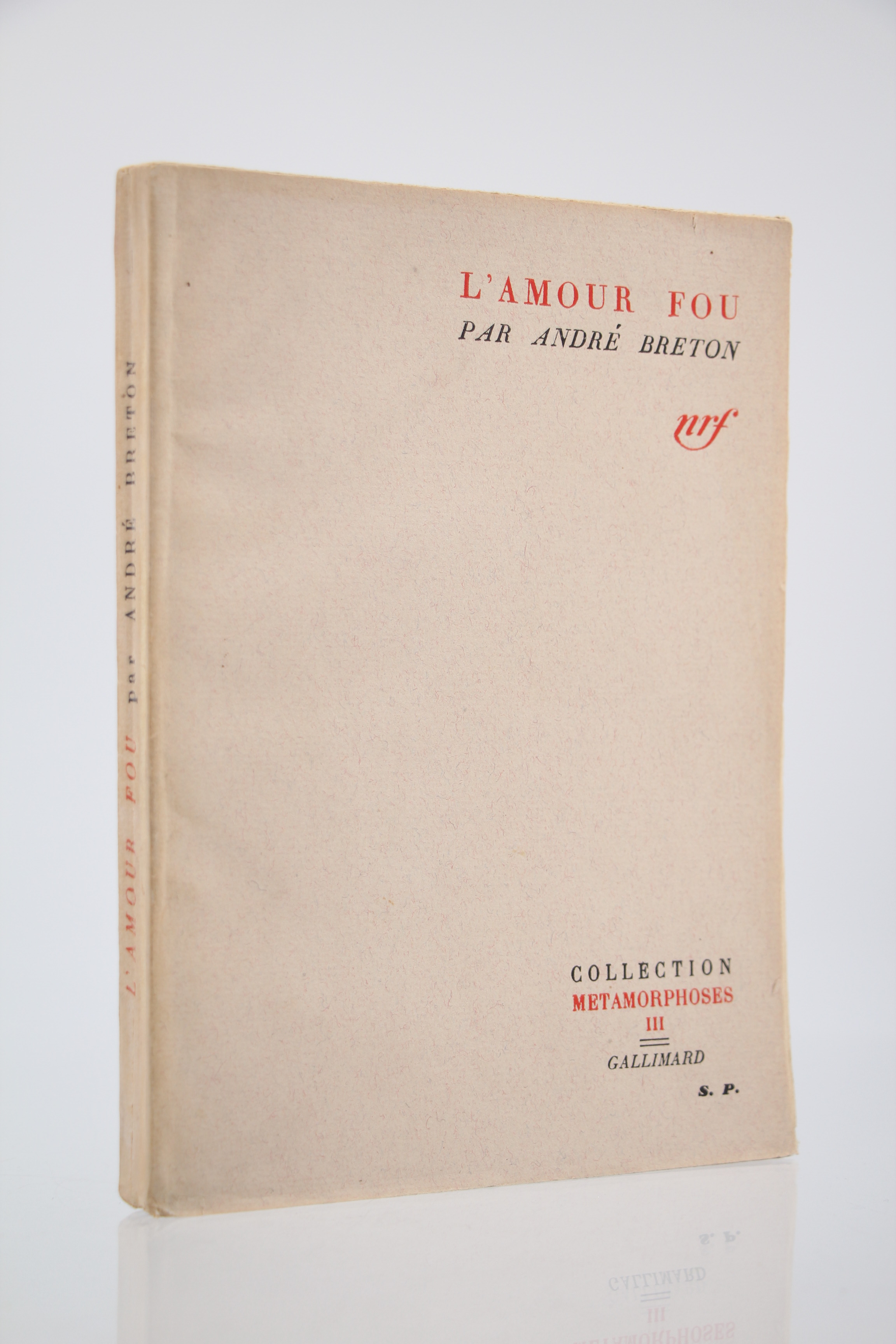 L'amour fou by BRETON André: couverture souple (1937) Signed by Author ...