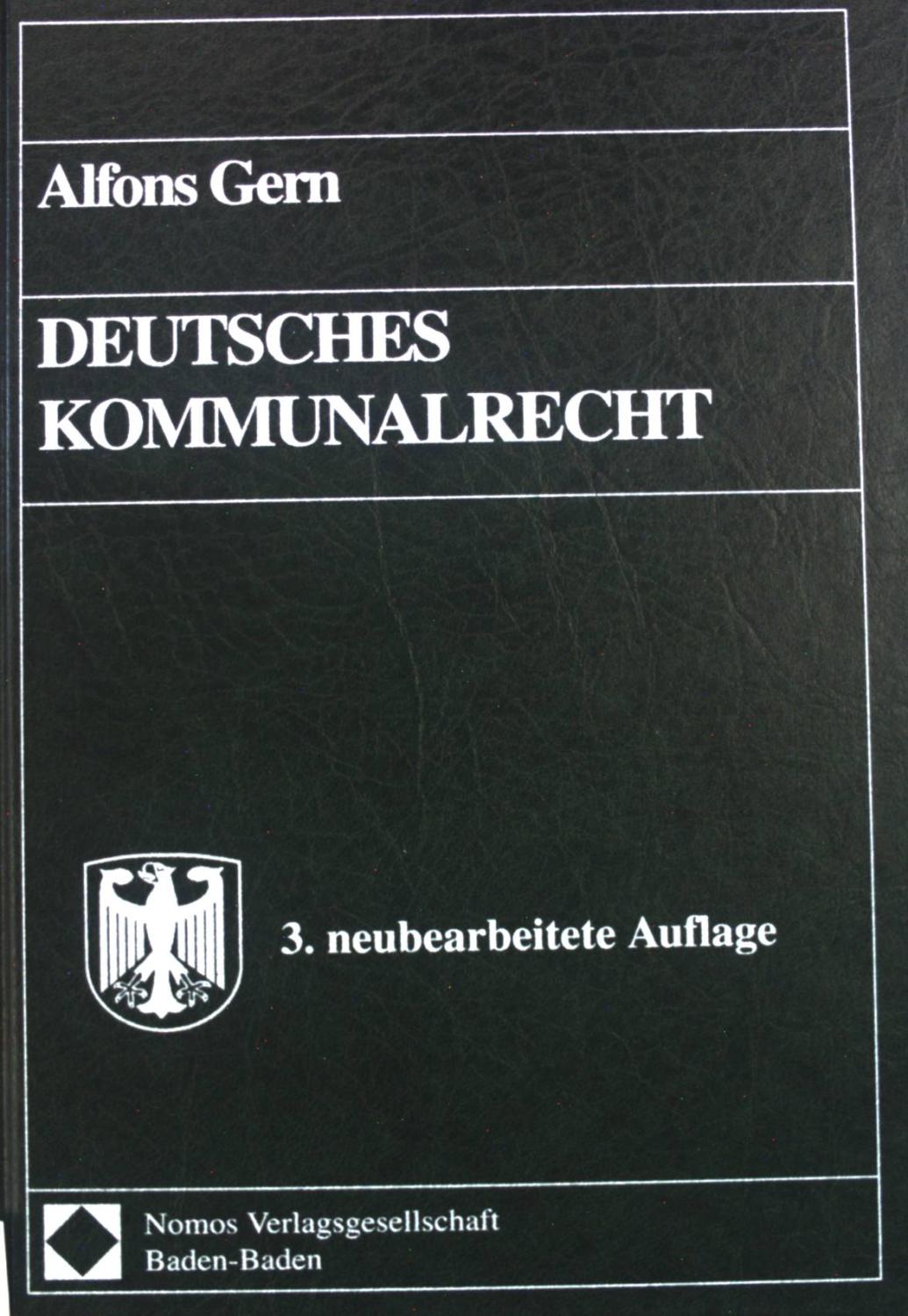 Deutsches Kommunalrecht. - Gern, Alfons