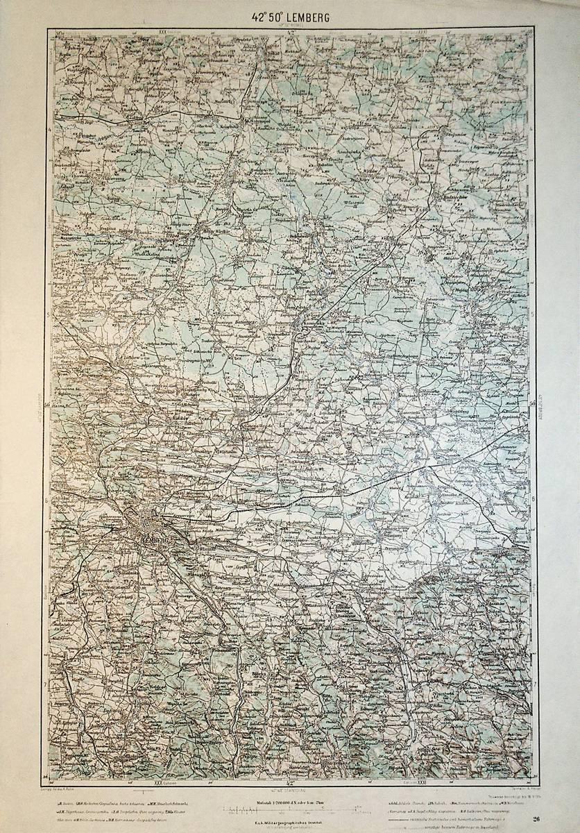 Lemberg - Land: Galizien/Rußland (= General-Karte von Mittel-Europa 1:
