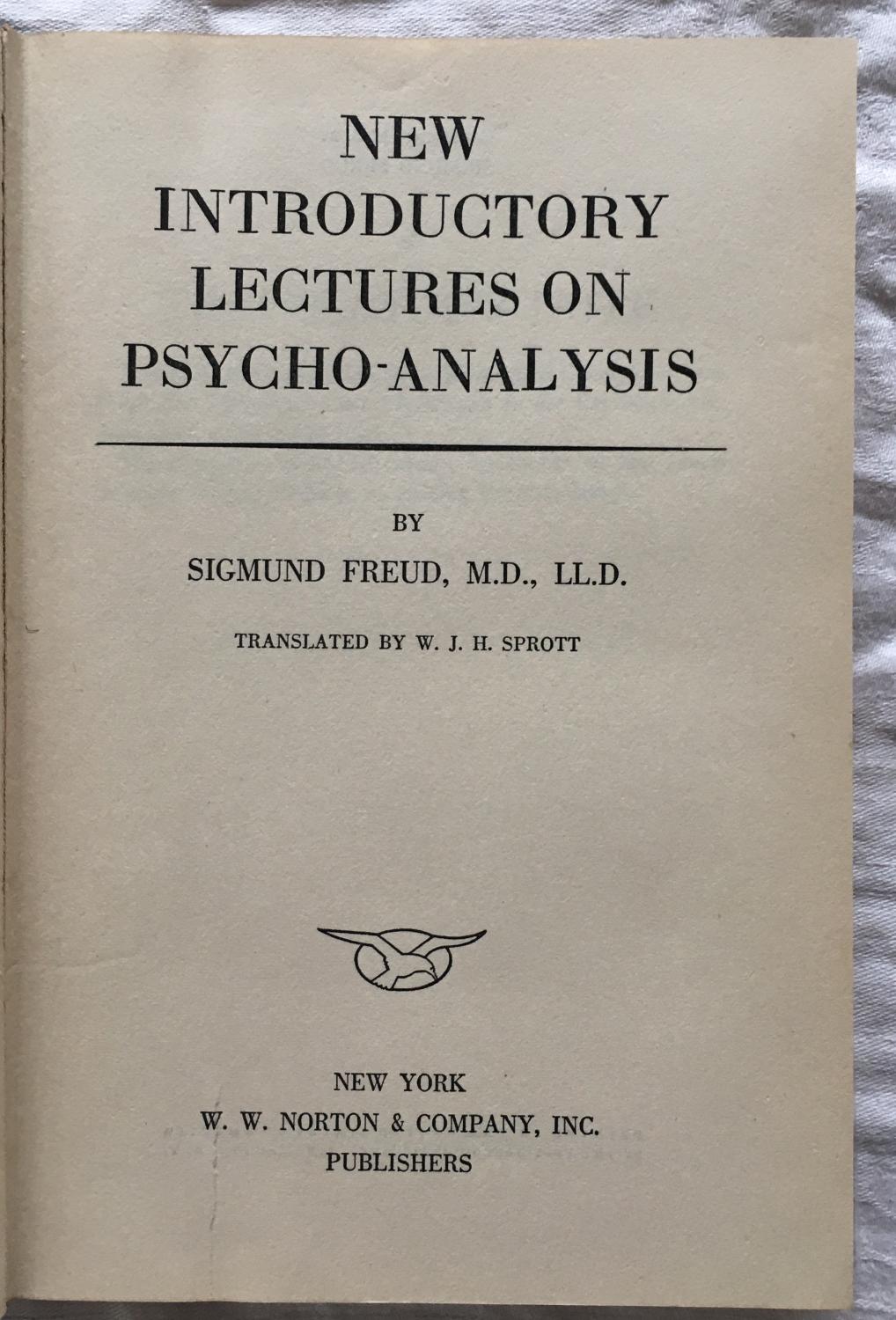 A new series of introductory lectures on psycho analysis by freud